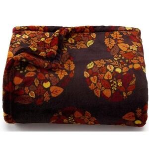 The Big One Disney Mickey Fall Harvest Leaves Plush Fleece Throw Blanket 5'x6'